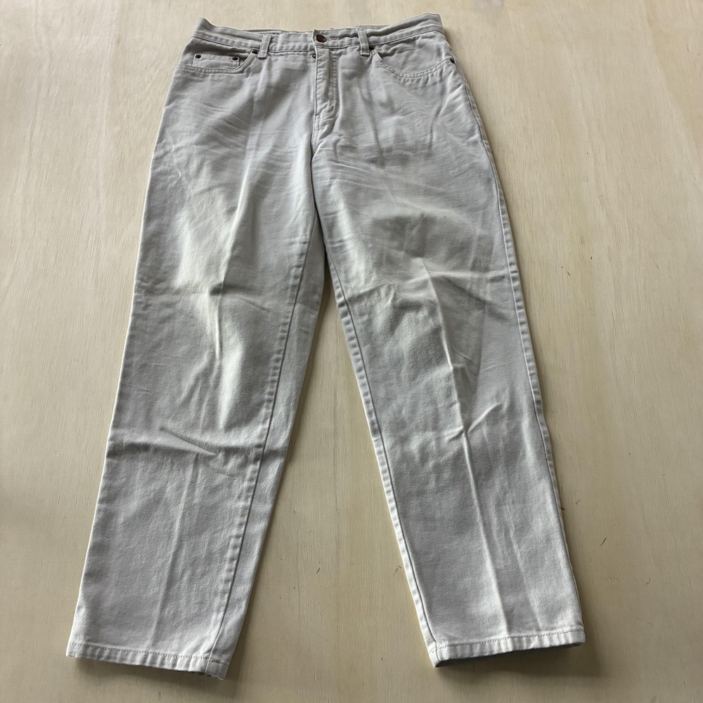 Bill Blass Jeans Womens 10P White Denim Straight Regular Cotton Light Wash